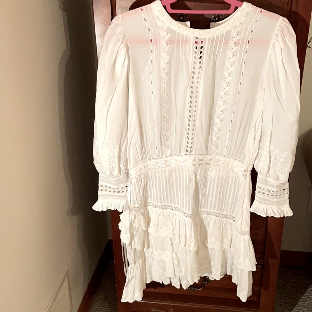 LoveShackFancy ruffled mini dress size xs